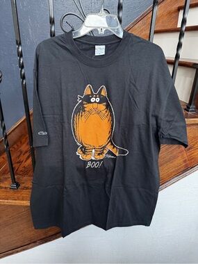 New Collectors B. Kliban Crazy Shirts Hawaii Black 'Boo!' Cat Bandit Tee